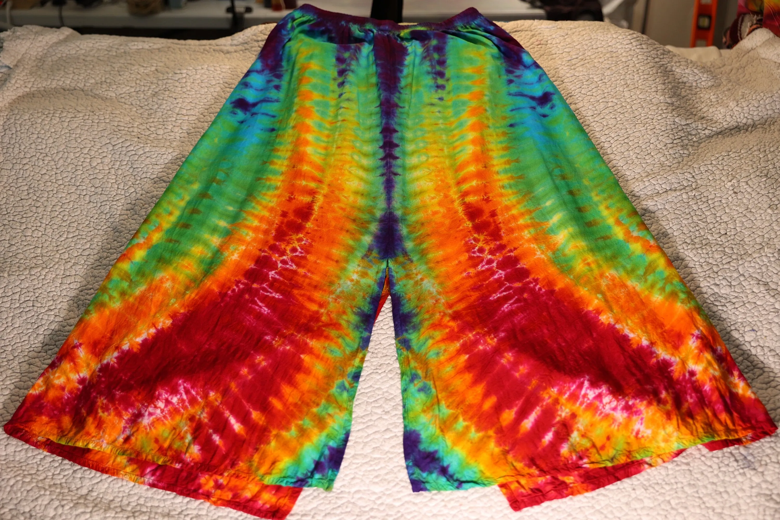 Large Ripple Tie Dye on a Dharma Trading Company 100% Rayon Slim Maxi Skirt