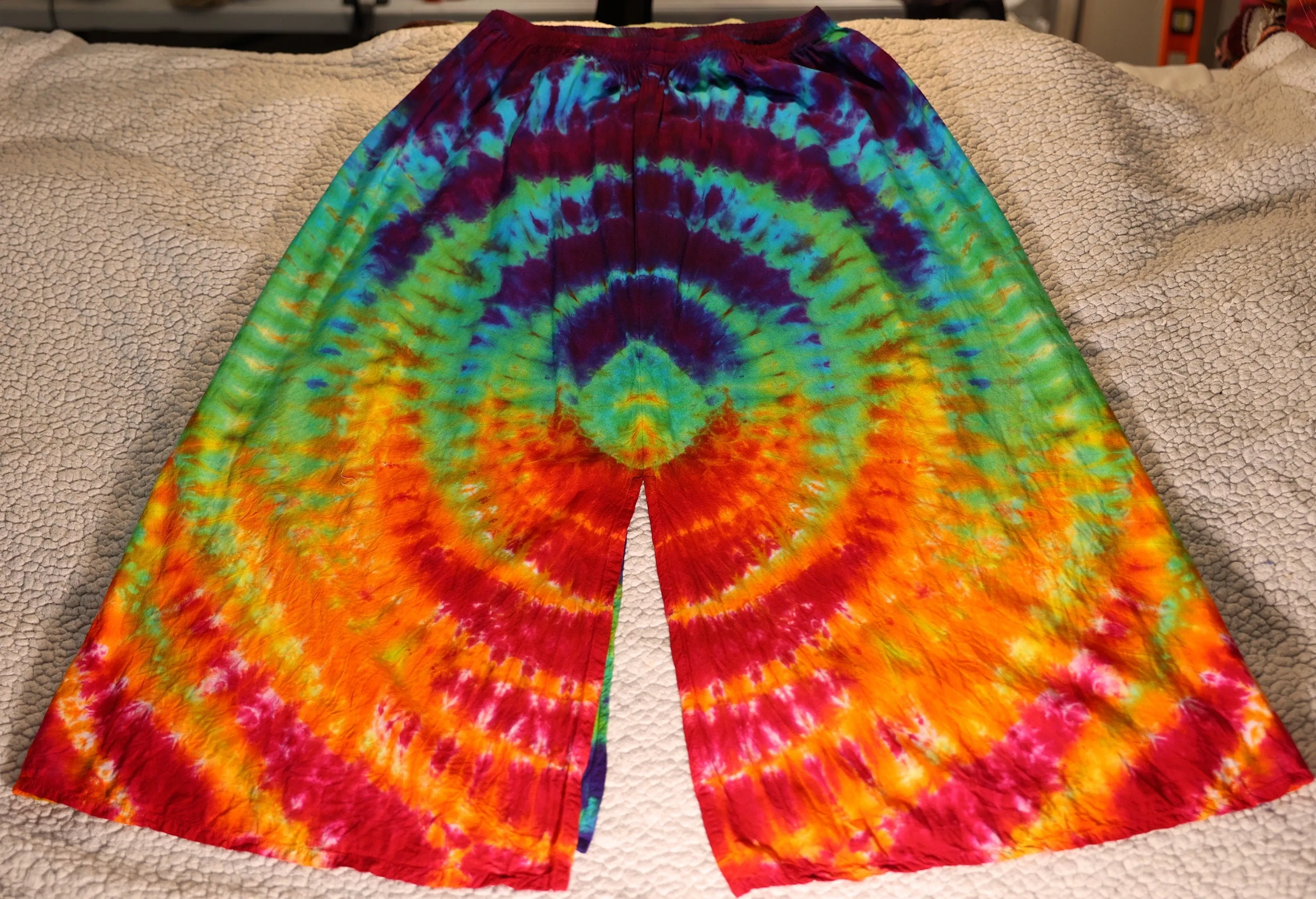 Large Ripple Tie Dye on a Dharma Trading Company 100% Rayon Slim Maxi Skirt