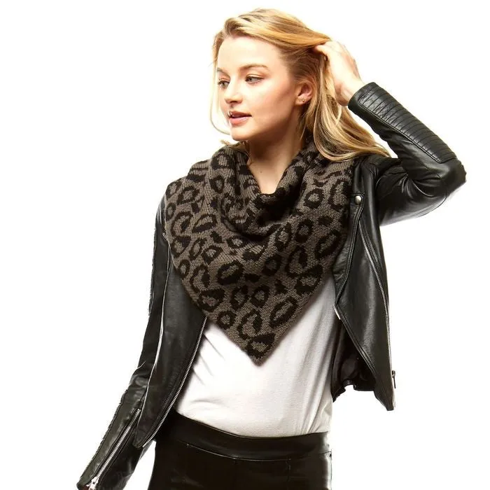 Leopard Triangle Tube Scarf