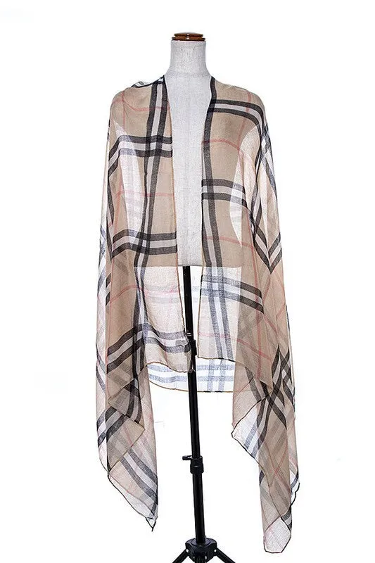 LIGHTWEIGHT PLAID SCARF