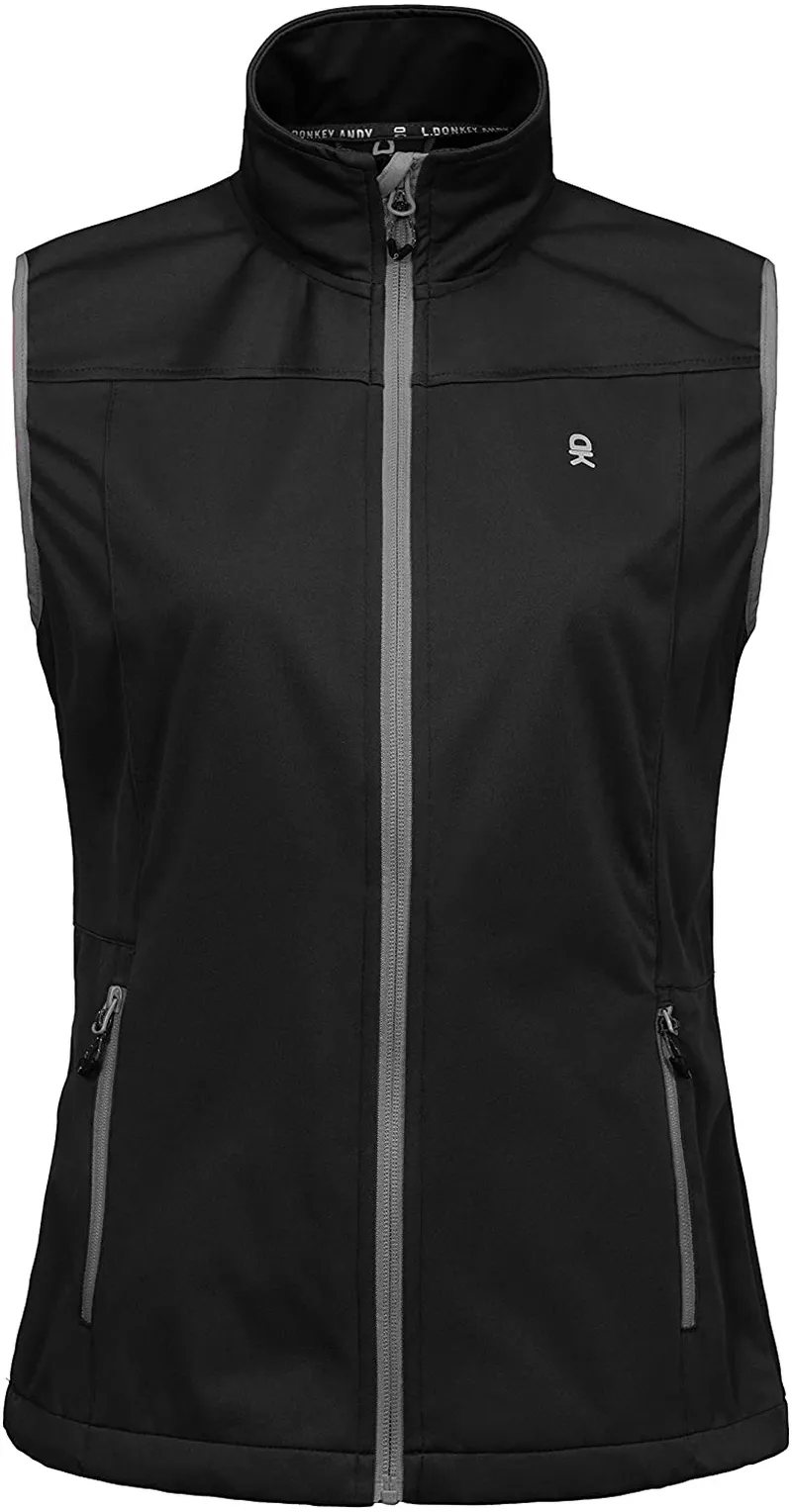 Little Donkey Andy Women's Lightweight Softshell Vest, Windproof Sleeveless Jacket for Running Hiking Travel