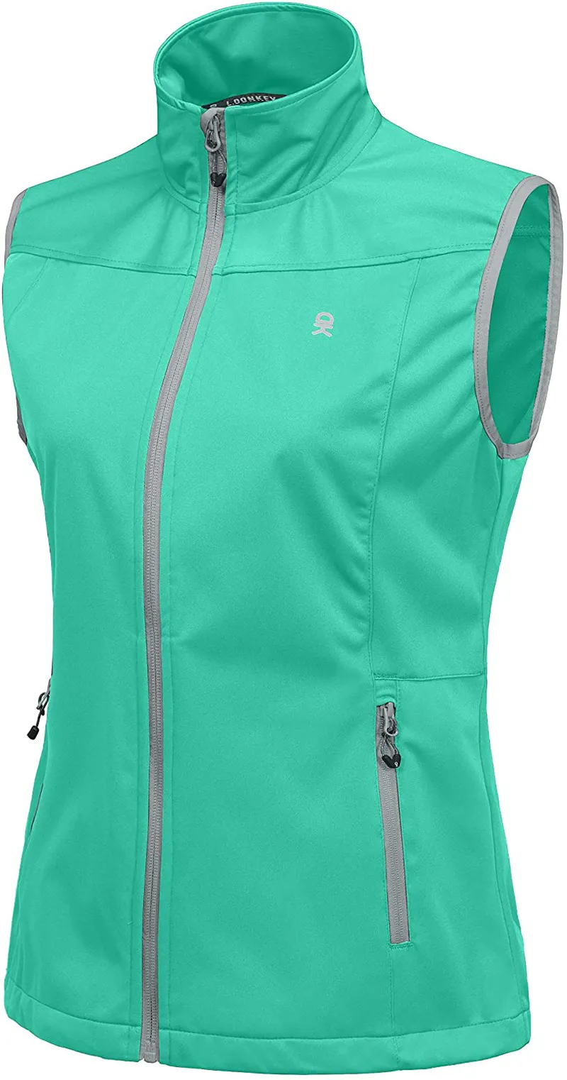 Little Donkey Andy Women's Lightweight Softshell Vest, Windproof Sleeveless Jacket for Running Hiking Travel