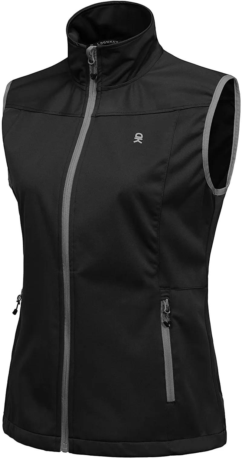 Little Donkey Andy Women's Lightweight Softshell Vest, Windproof Sleeveless Jacket for Running Hiking Travel