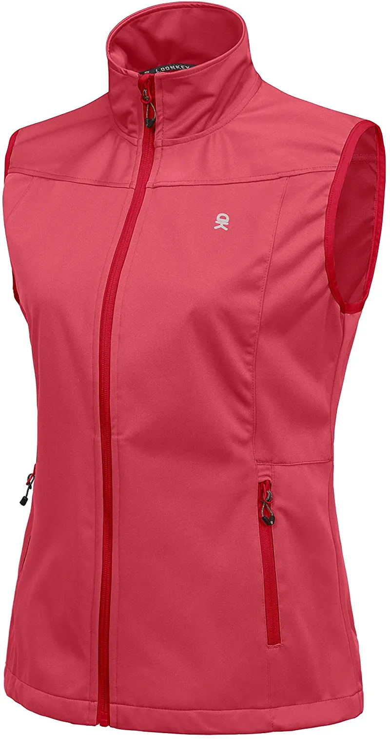 Little Donkey Andy Women's Lightweight Softshell Vest, Windproof Sleeveless Jacket for Running Hiking Travel