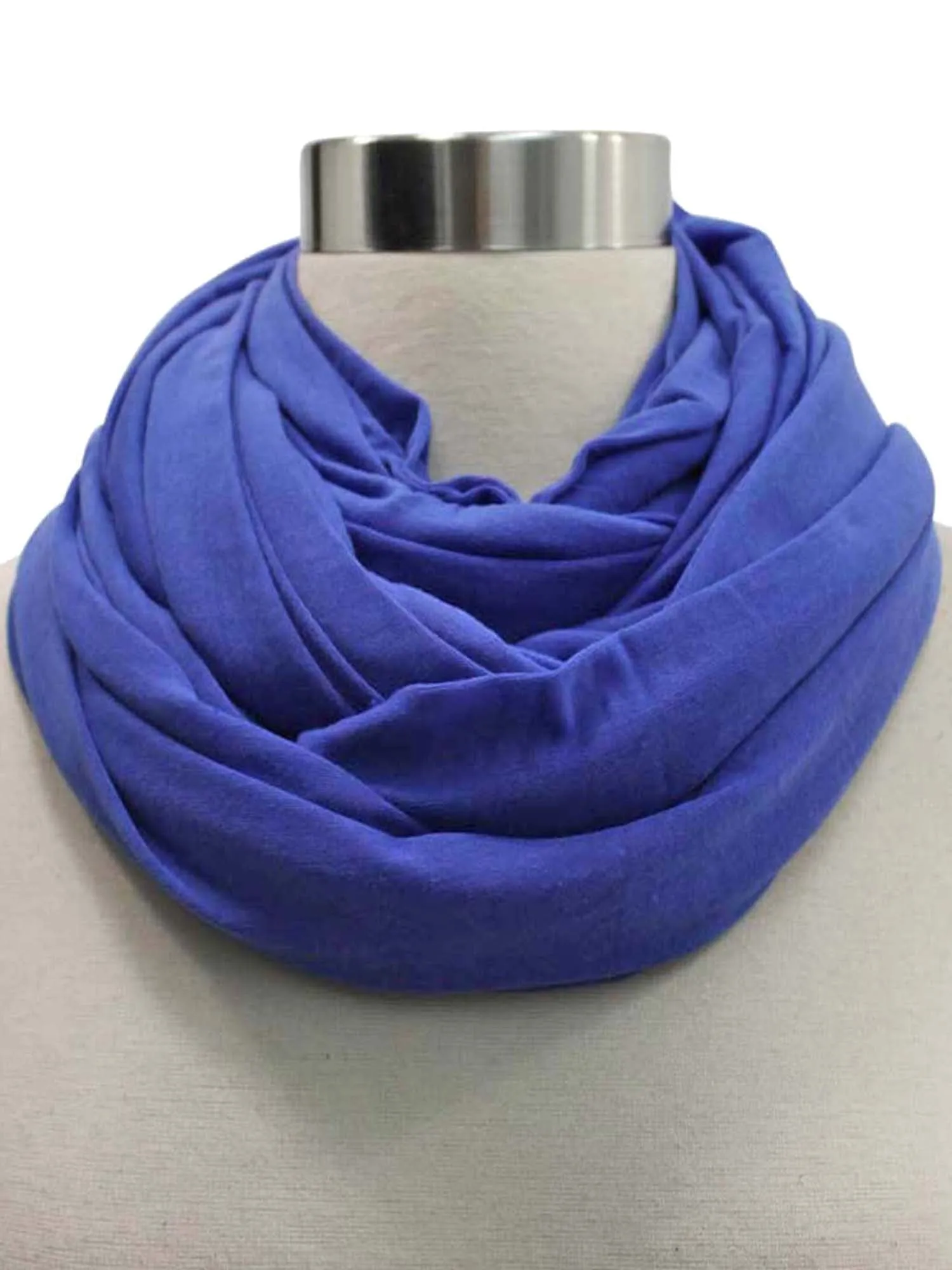 Long Jersey Knit Circle Infinity Scarf