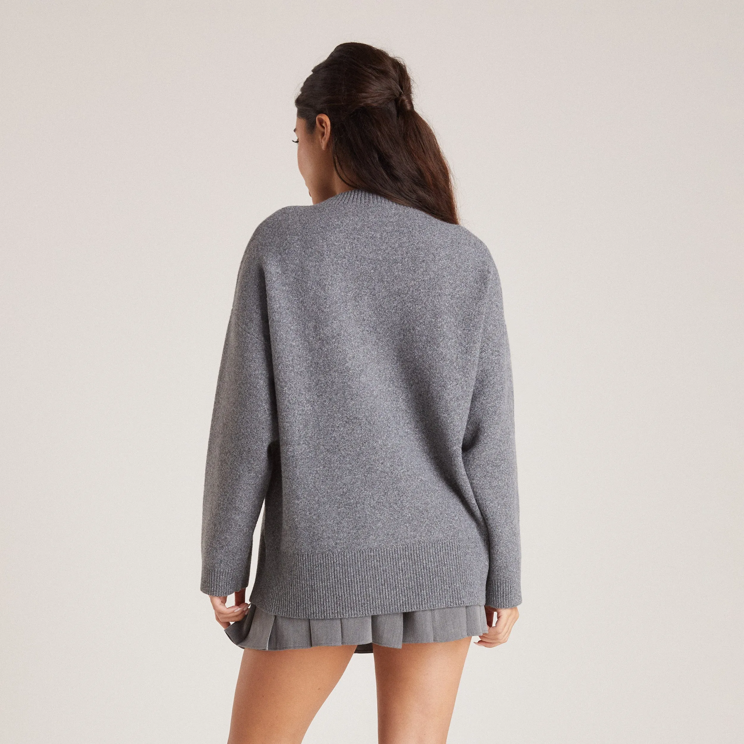 Lounge Knitted Crew Neck Jumper - Grey