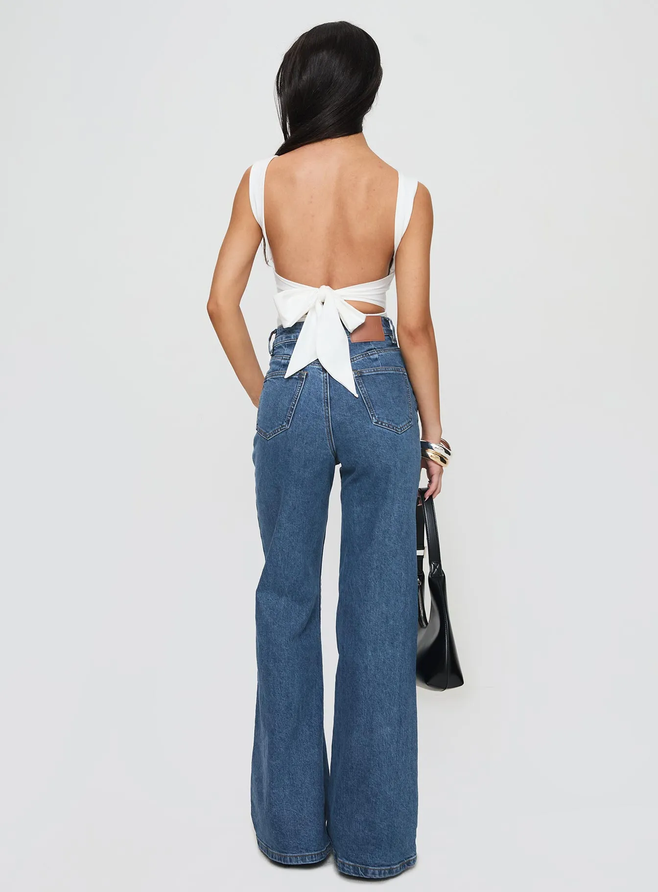 Lucille High Rise Flare Leg Jeans Mid Wash