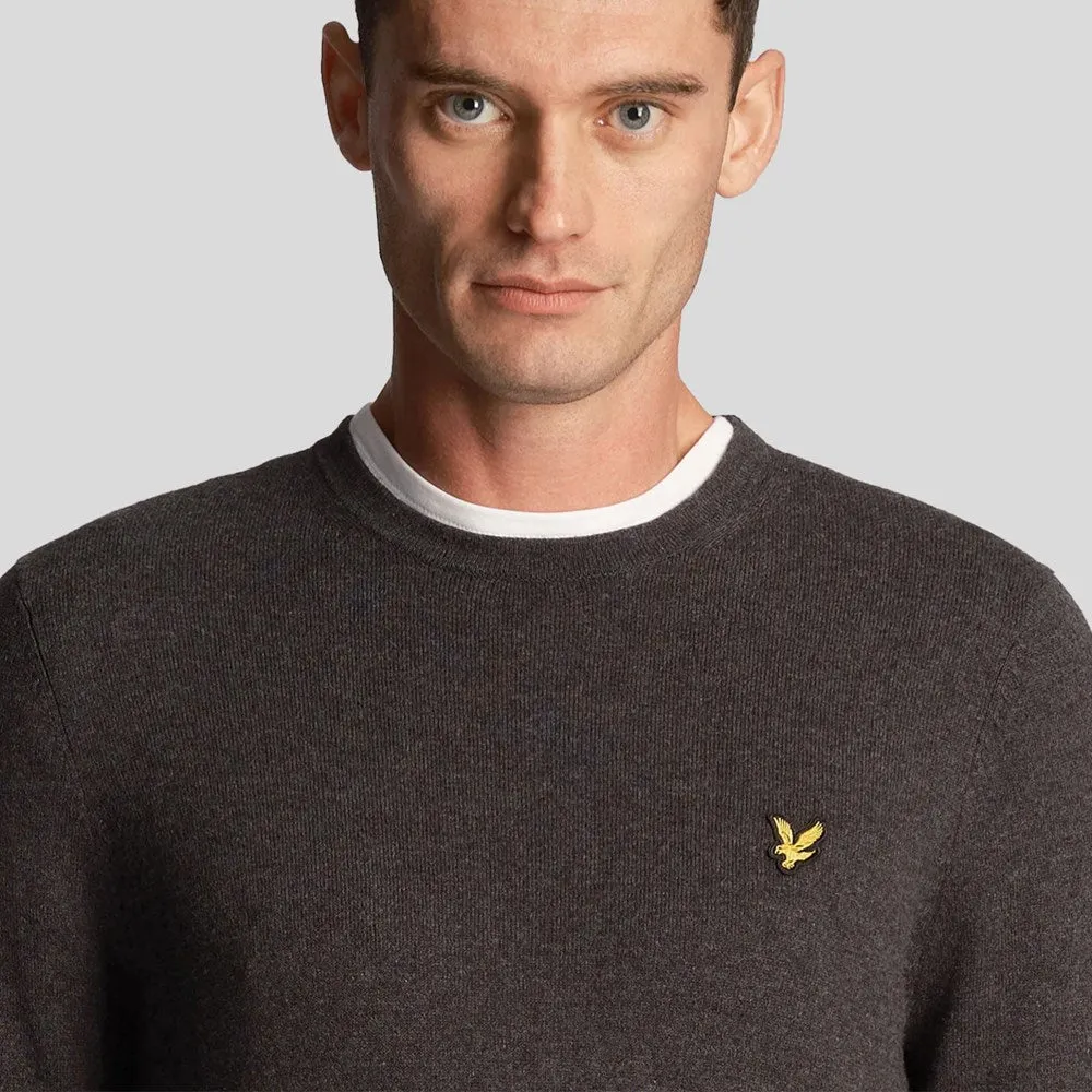 Lyle & Scott Cotton Merino Crew Neck Pullover - Charcoal Marl