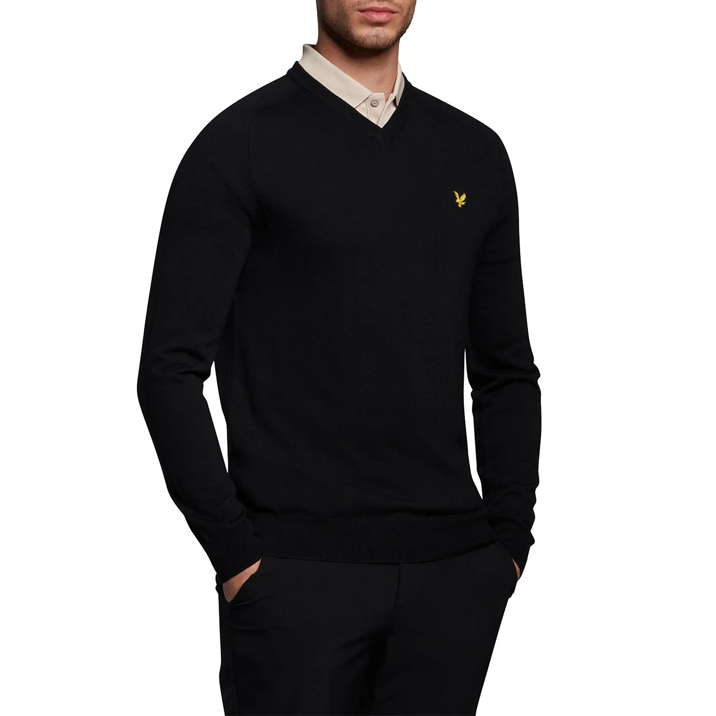 Lyle & Scott Merino V Neck - Jet Black