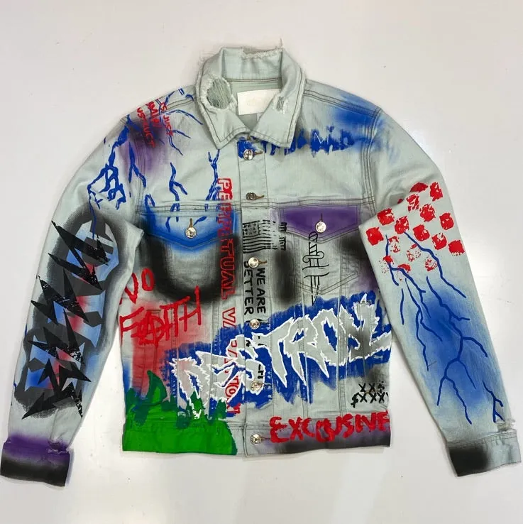 Mackeen- Alec printed denim jacket (light)