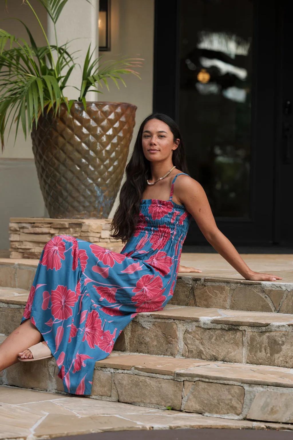 Mariko Dress in Ma'o Hau Hele (Cove)