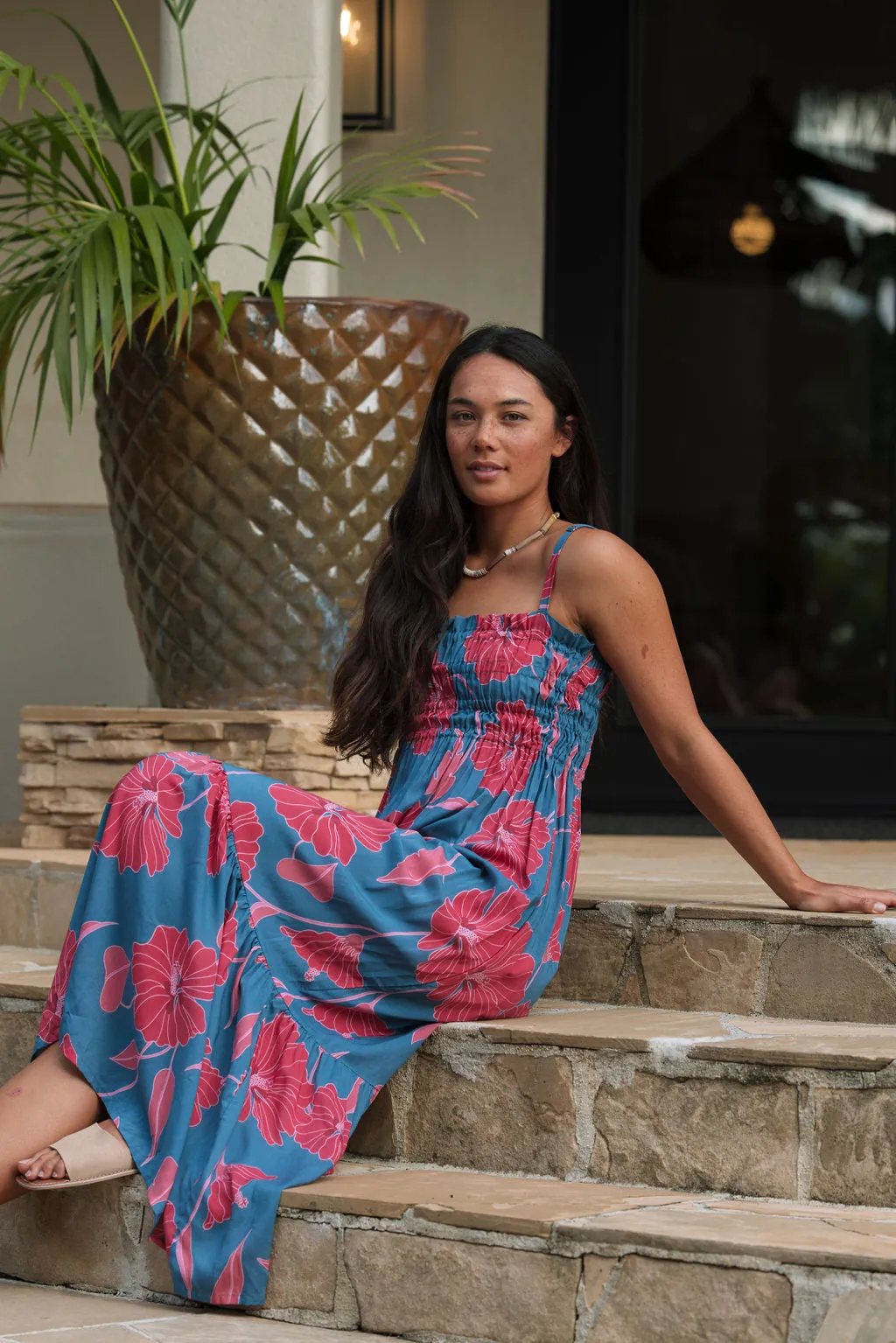 Mariko Dress in Ma'o Hau Hele (Cove)