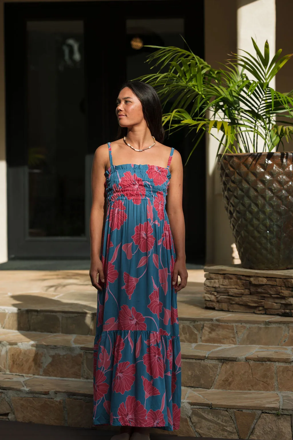 Mariko Dress in Ma'o Hau Hele (Cove)