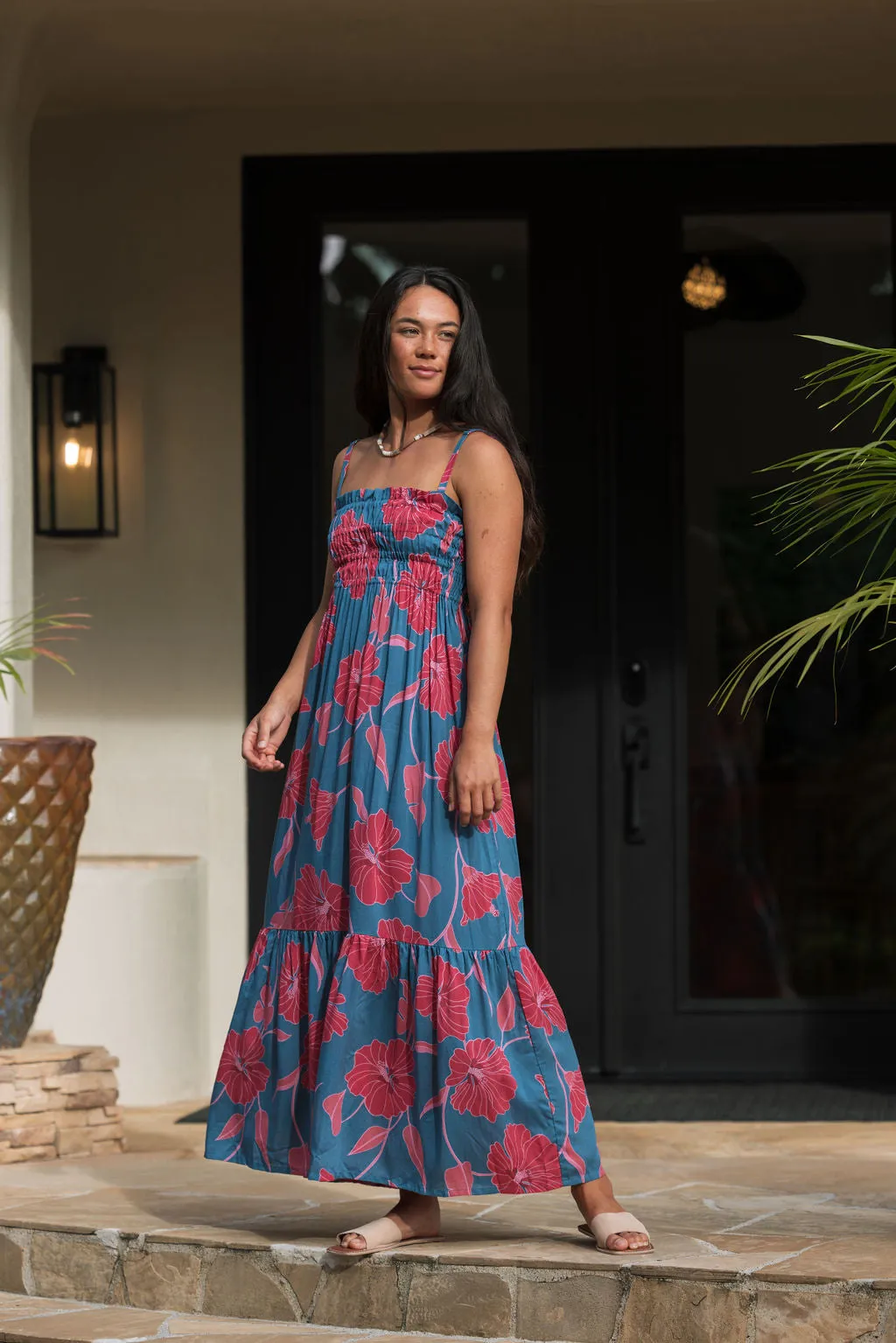 Mariko Dress in Ma'o Hau Hele (Cove)