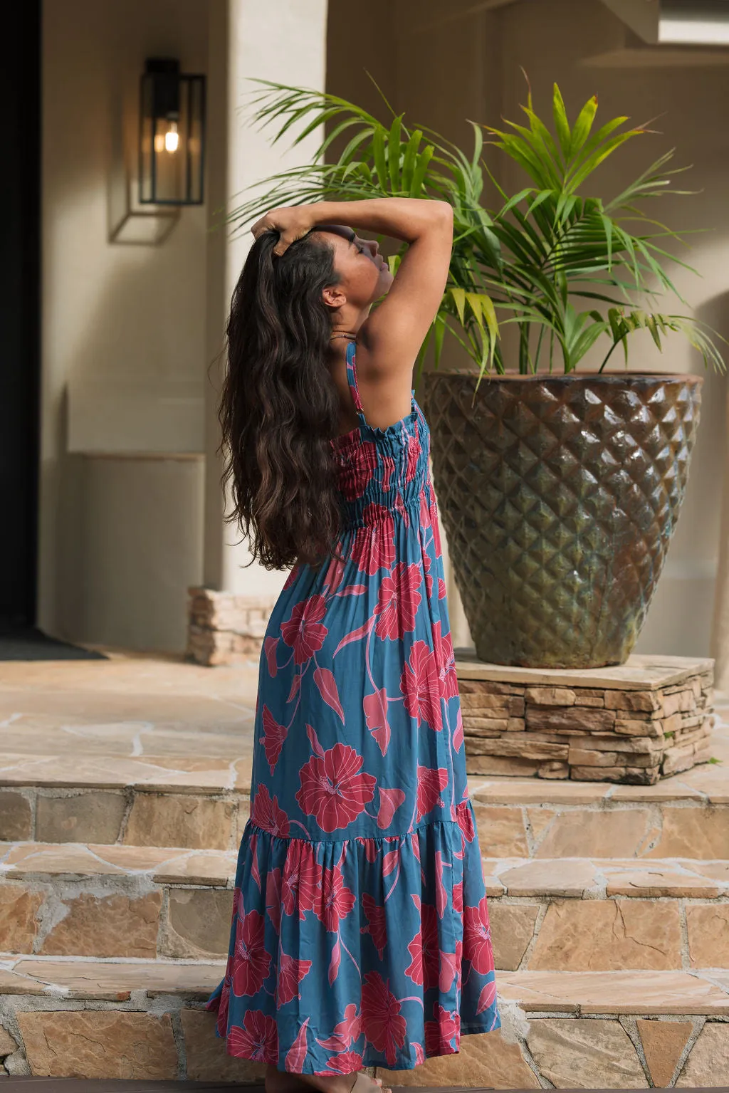 Mariko Dress in Ma'o Hau Hele (Cove)