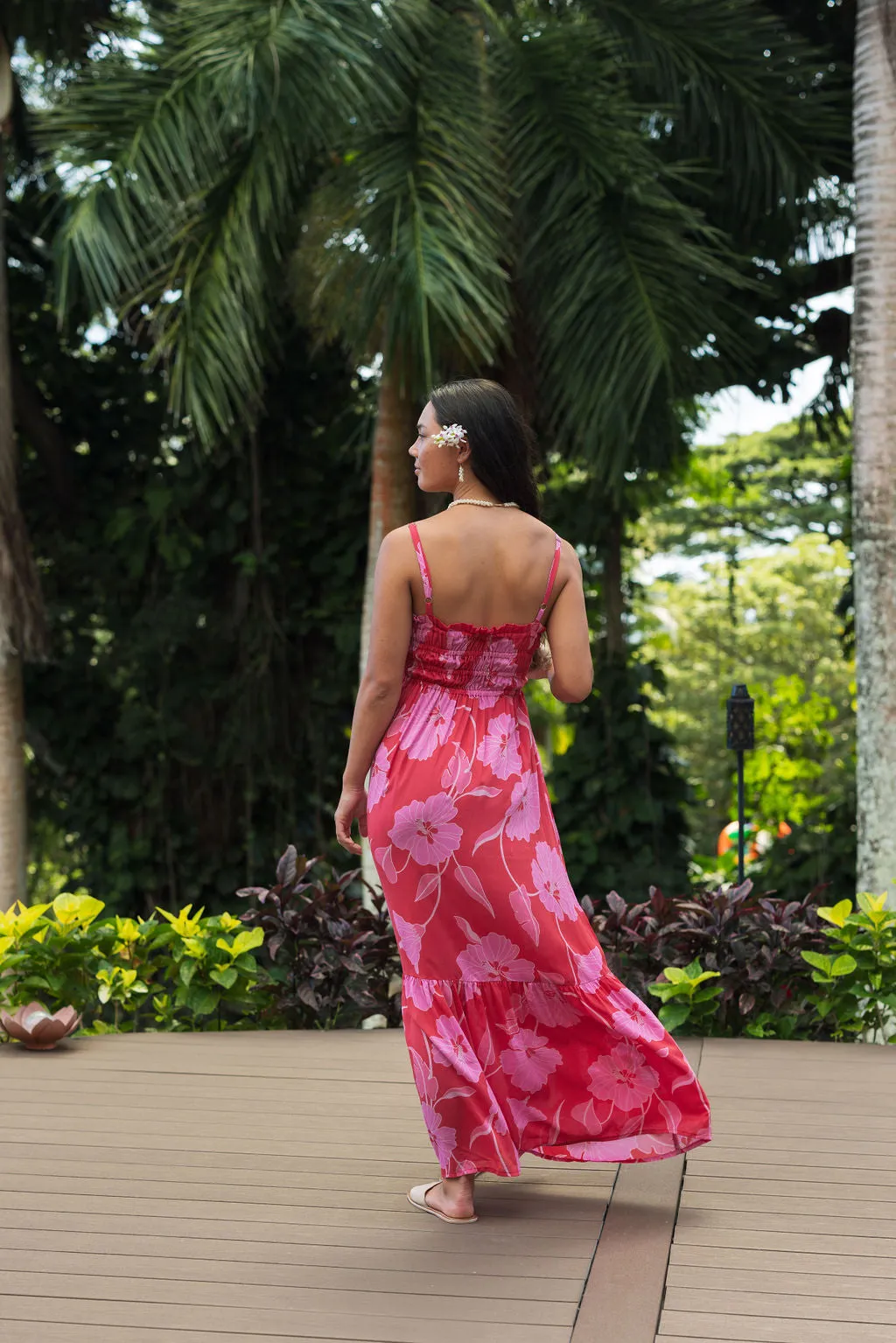 Mariko Dress in Ma'o Hau Hele (Strawberry Guava)