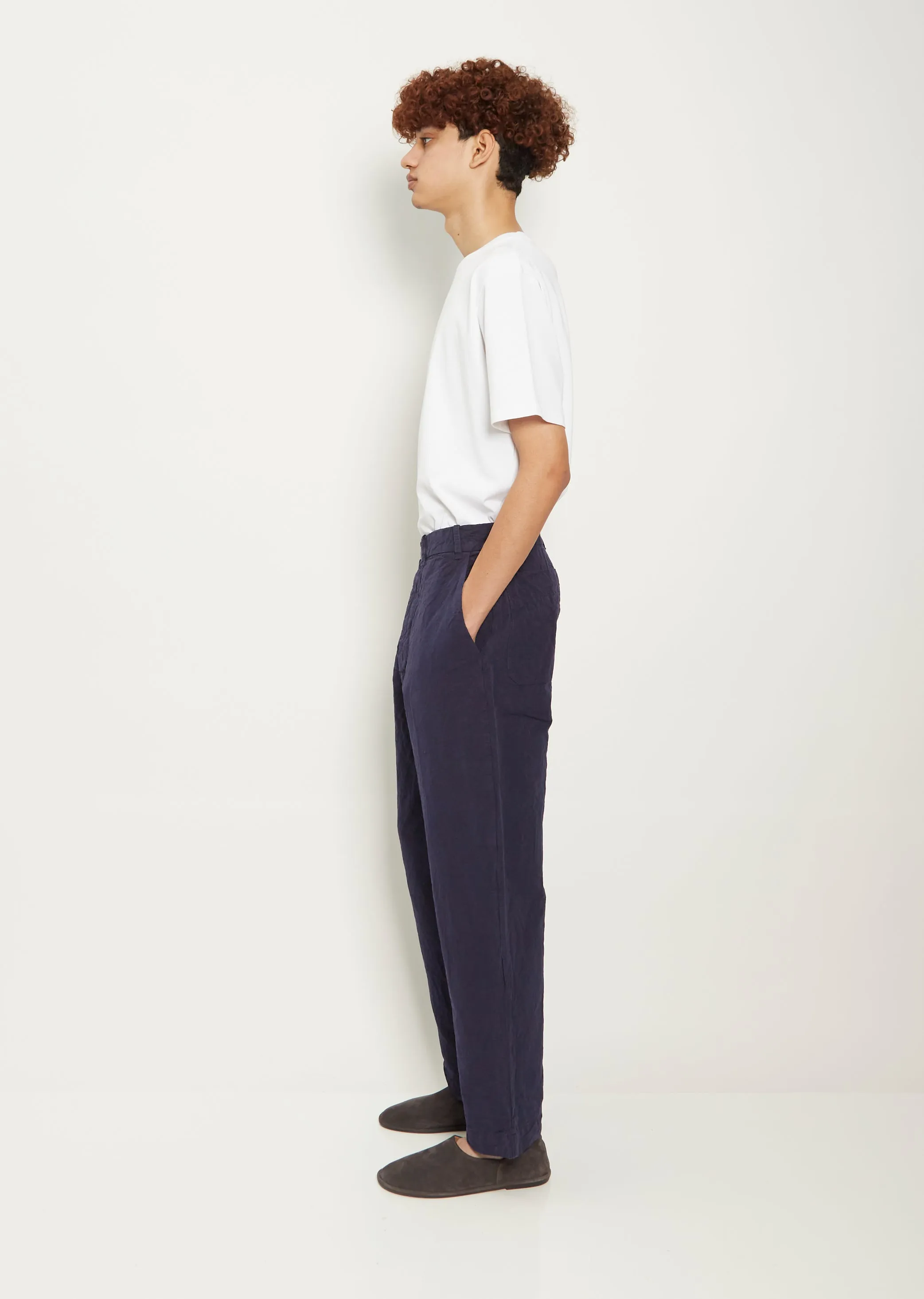 Men's Ah Cotton Linen Pant — Ink