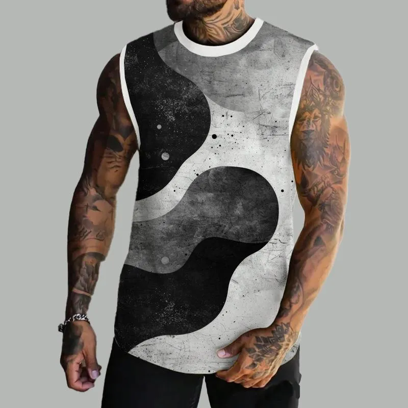 MEN'S BASIC PRINTED ROUND NECK VEST 06718633YM