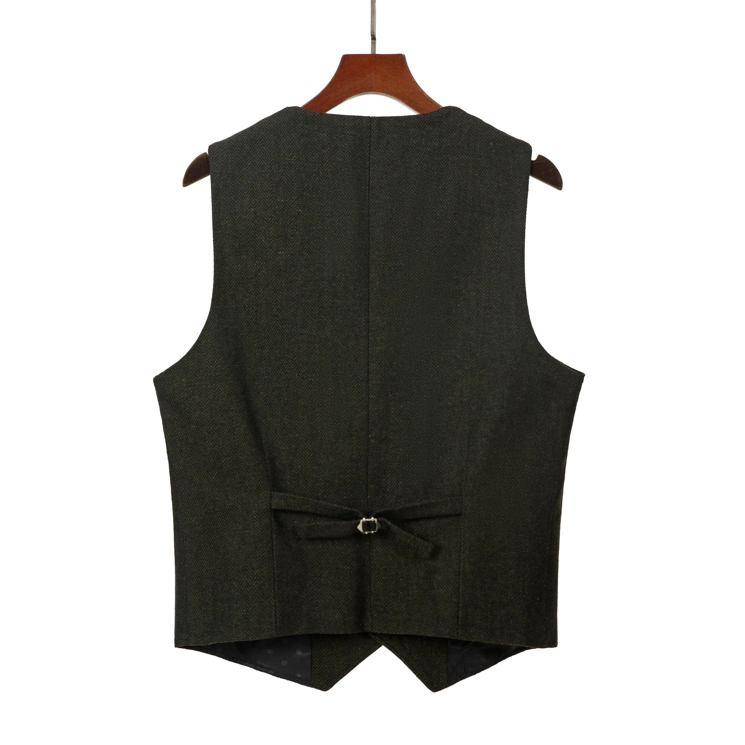 Mens Business Casual Single Breasted V Neck Waistcoat