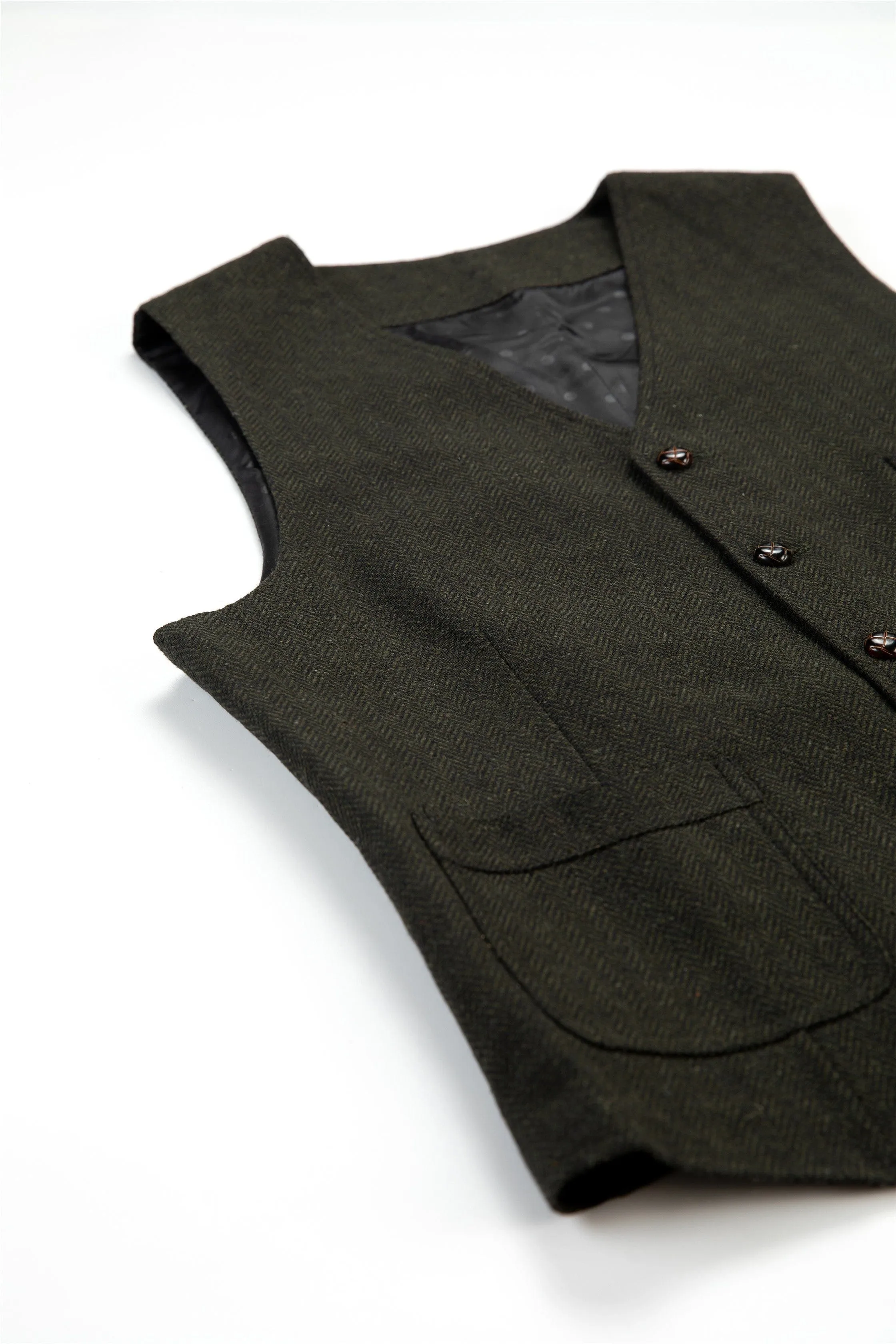 Mens Business Casual Single Breasted V Neck Waistcoat