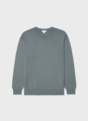 Men's Cashmere Crew Neck Jumper in Smoke Green