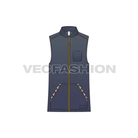 Mens Denim Vest Fashion Flat