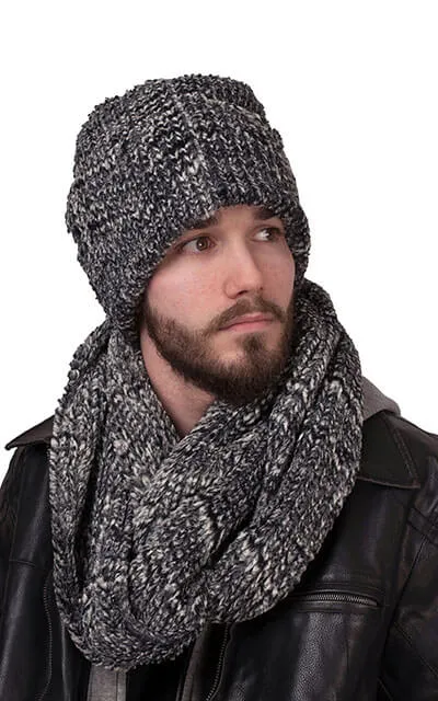 Men's Infinity Scarf - Luxury Faux Fur in 8mm