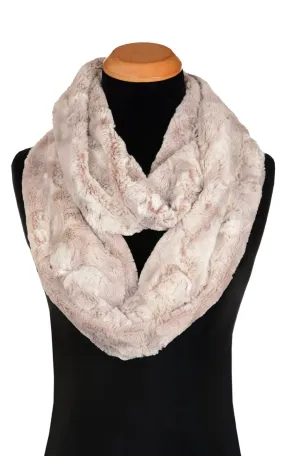 Men's Infinity Scarf - Luxury Faux Fur in Café Au Lait