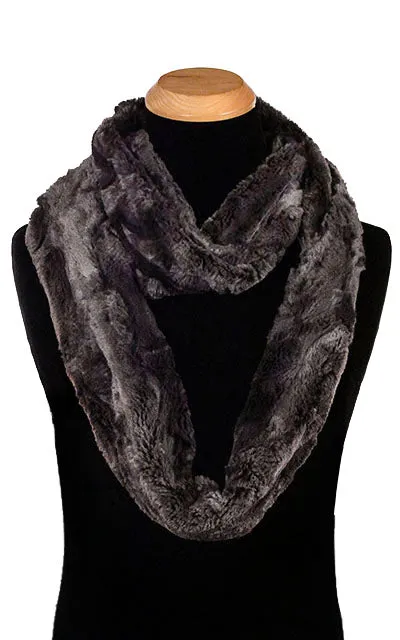 Men's Infinity Scarf - Luxury Faux Fur in Espresso Bean