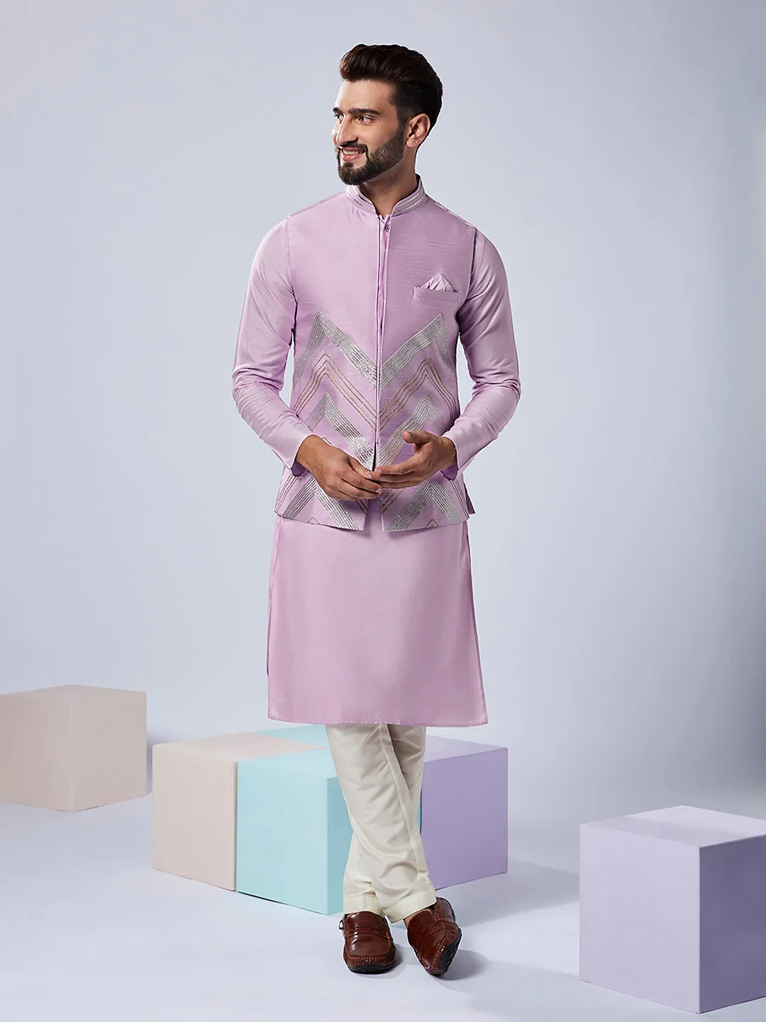 Men's Lavender Only Nehru Jacket