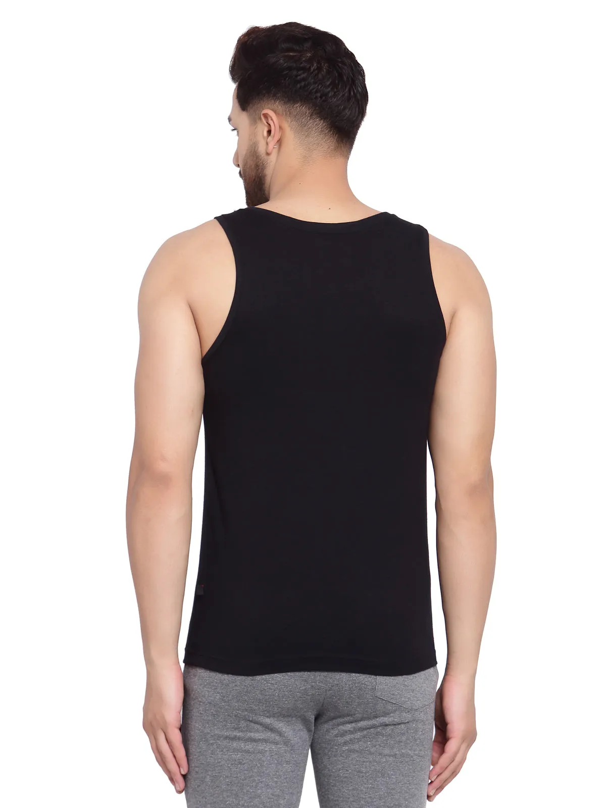 Men's Printed Gym Vest - Black