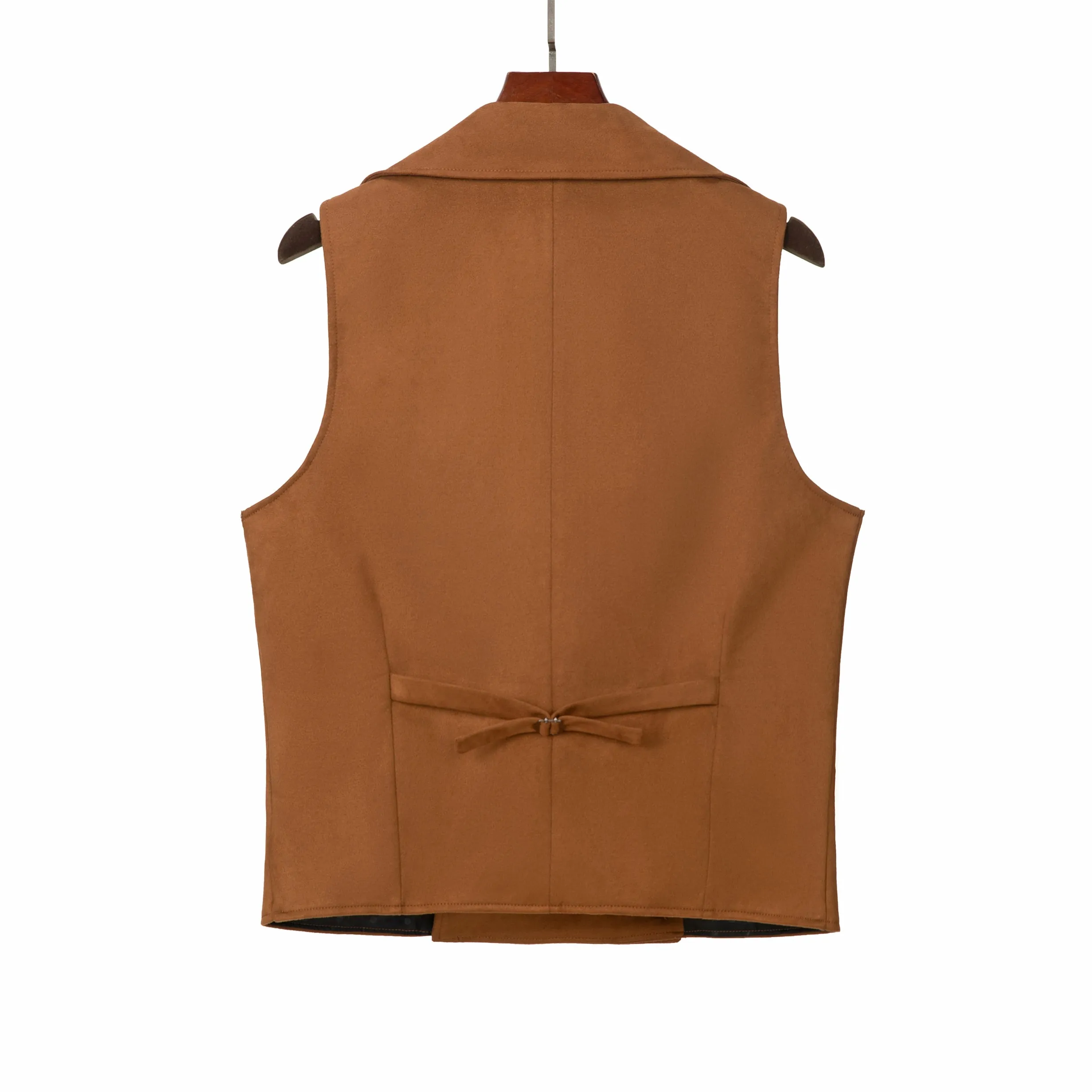 Men's Suede Cowboy Double Breasted Large Lapel Suede Classic Waistcoat