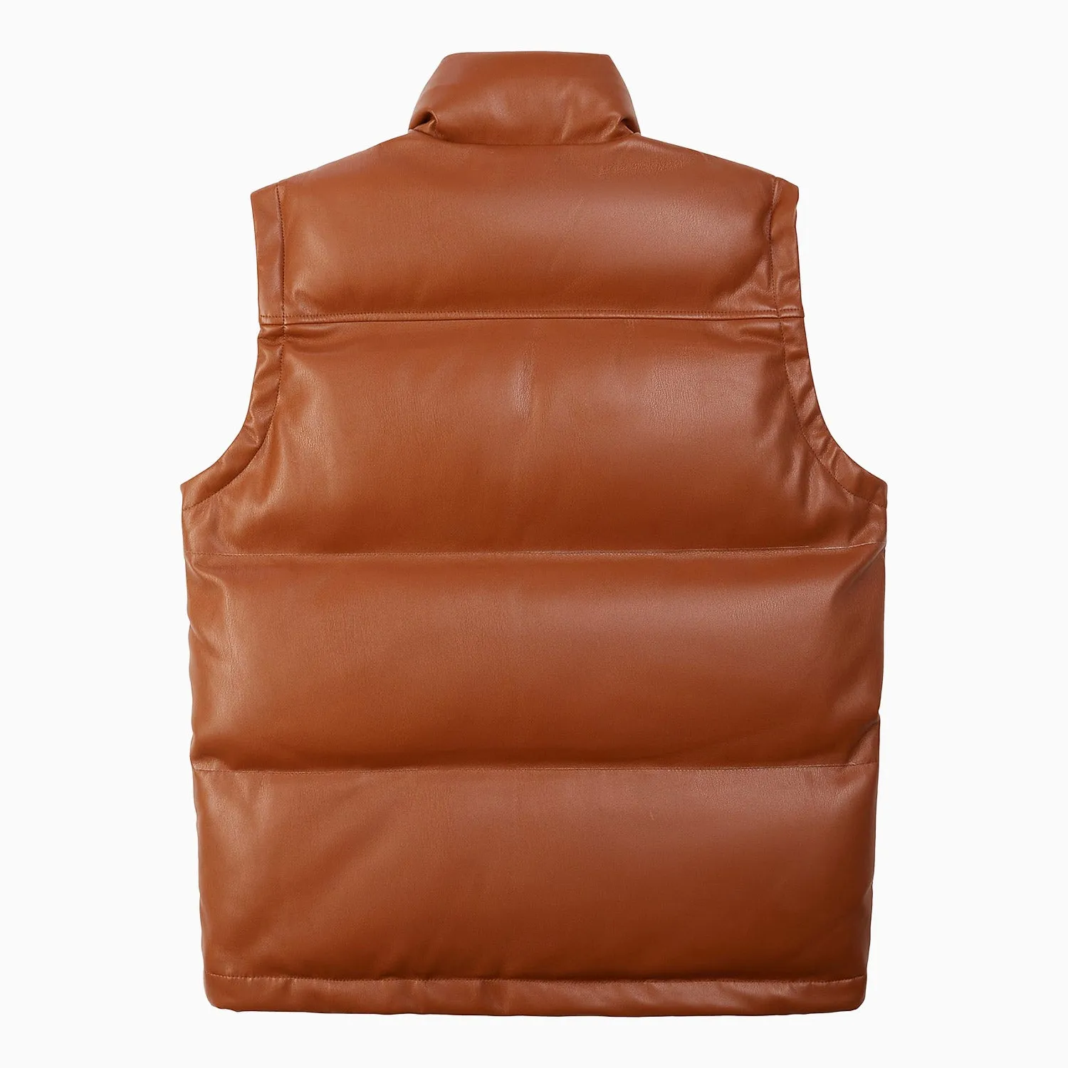 Men's Utility Vegan Leather Vest Jacket