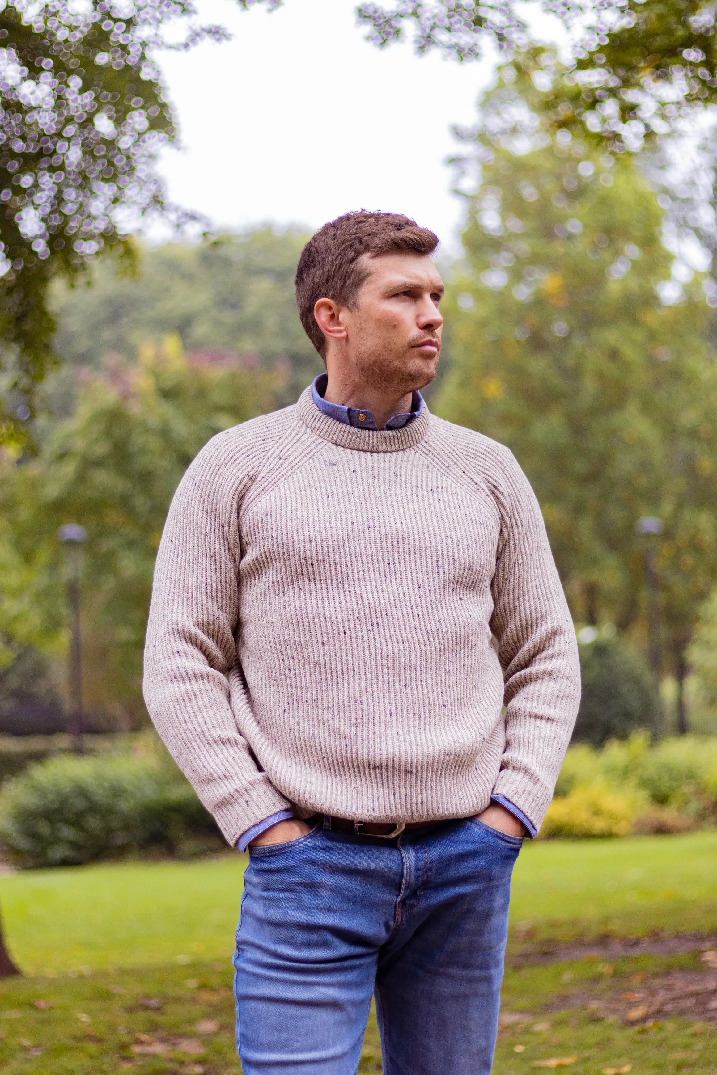 Merino Crew Neck Jumper - Oatmeal