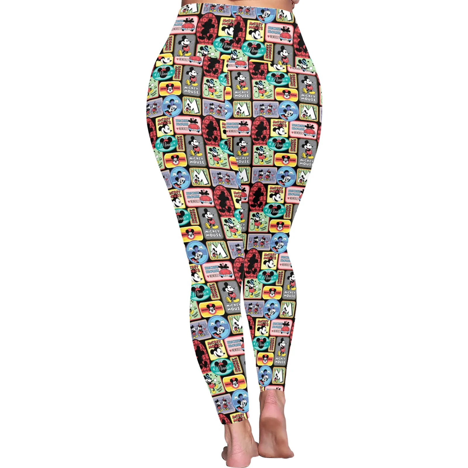 Mickey Stickers Women's Plus Size Athletic Leggings