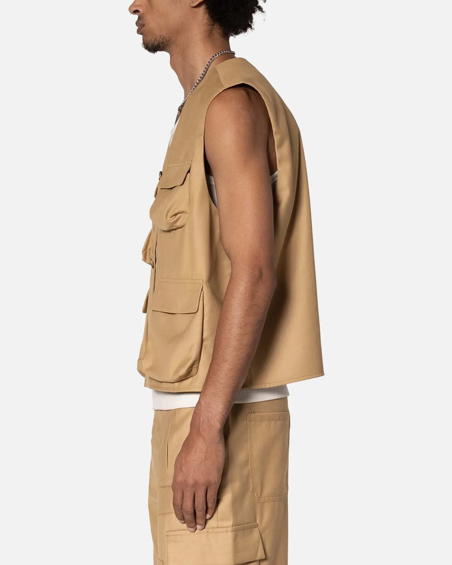 MNML Bounded Gabardine Vest Tan