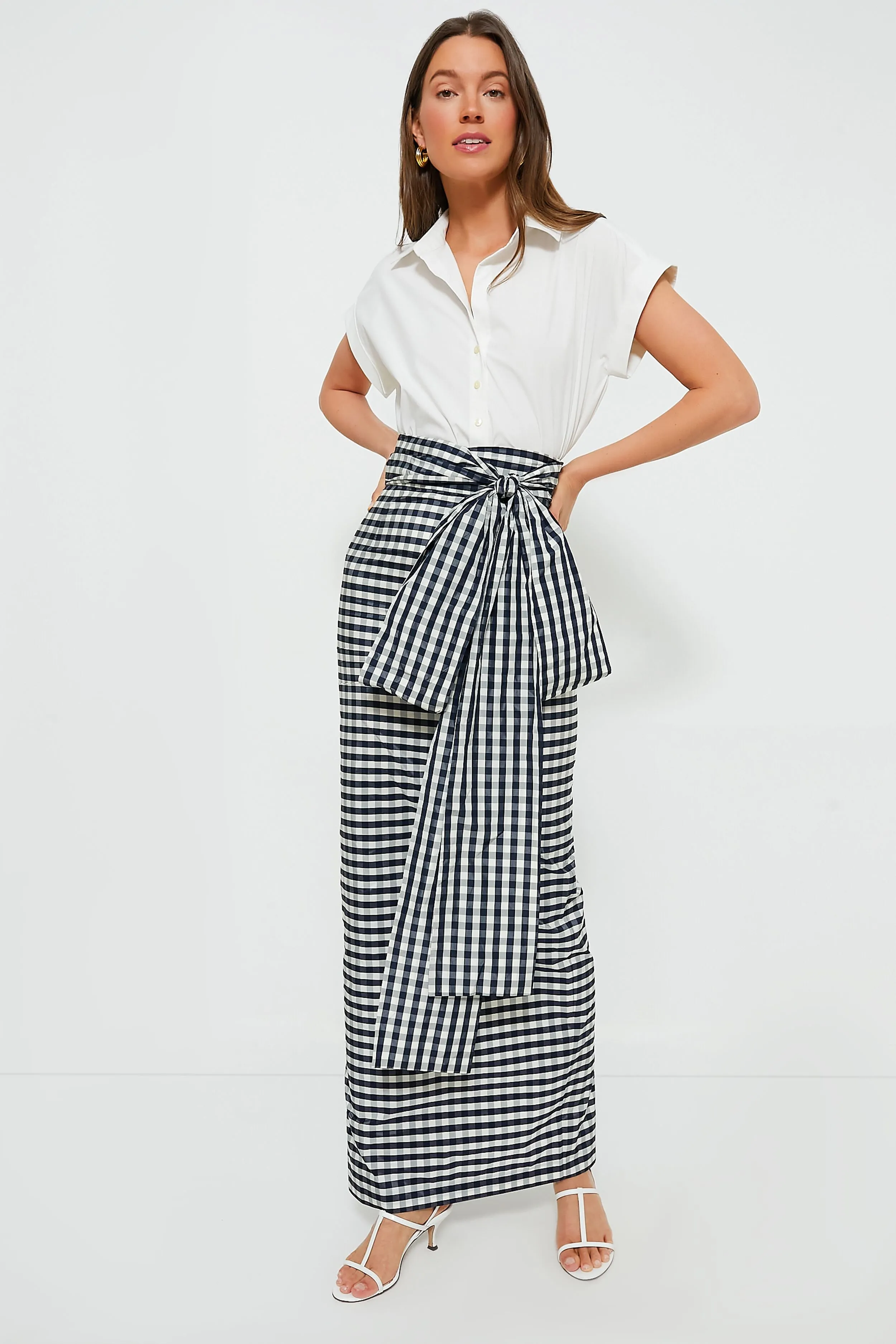 Navy Gingham Bernard Skirt