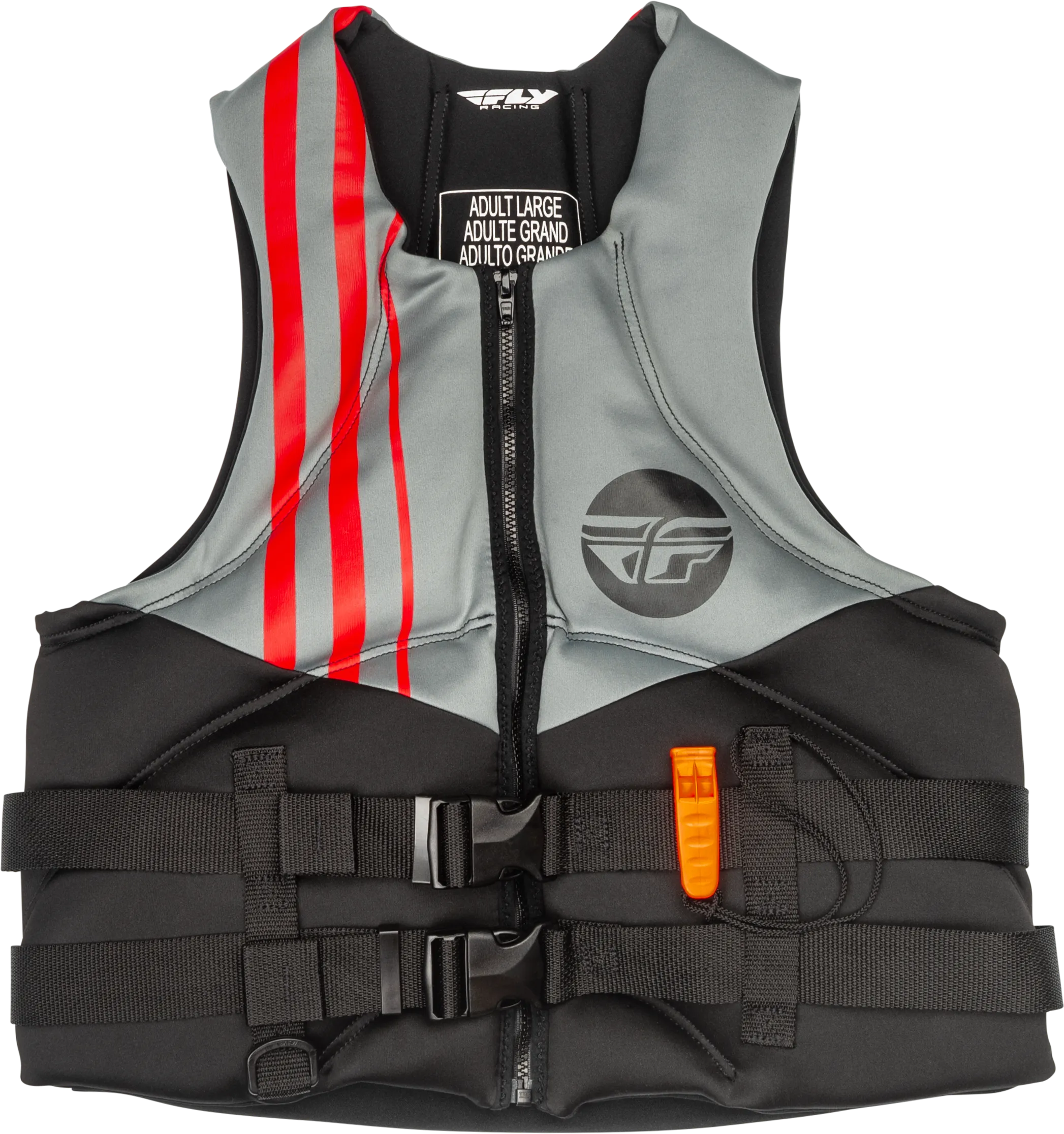 NEOPRENE FLOTATION VEST BLACK/GREY/RED MD