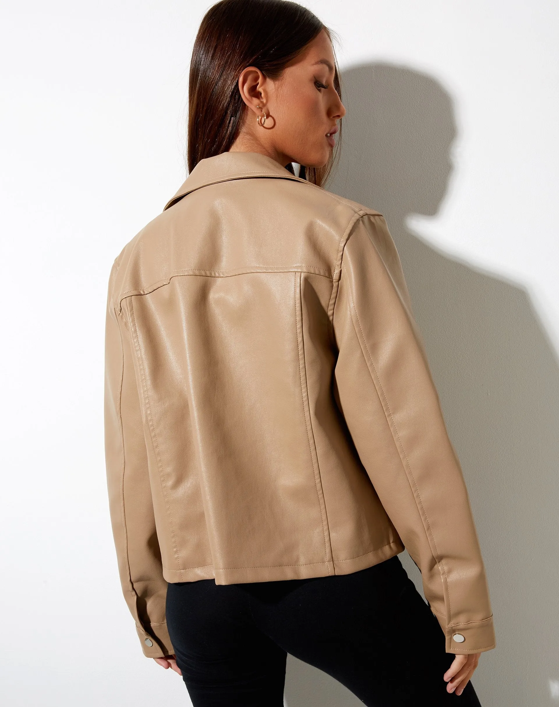 Nerissa Jacket in PU Light Brown