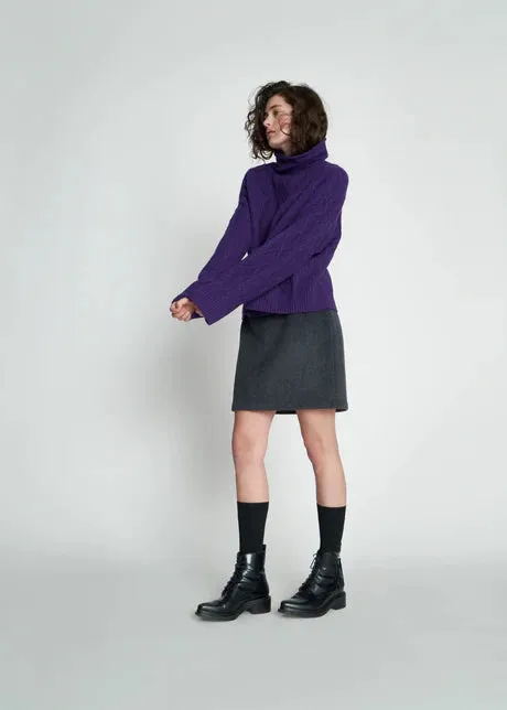 New Lands Hux Cable Sweater - Violet