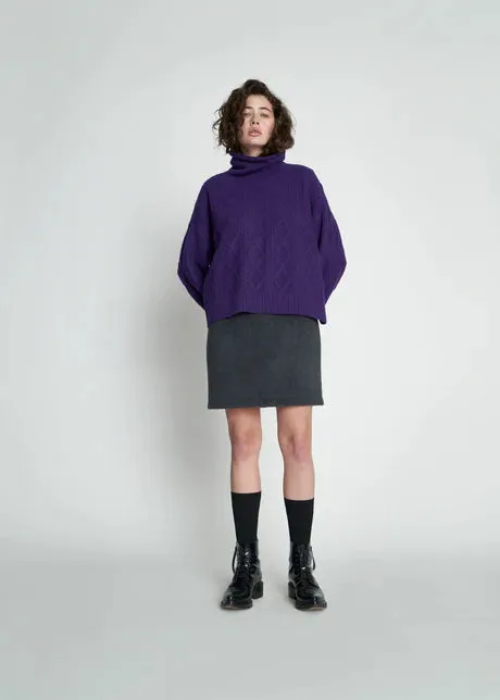 New Lands Hux Cable Sweater - Violet