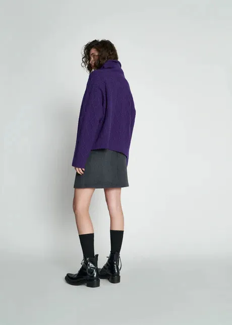 New Lands Hux Cable Sweater - Violet