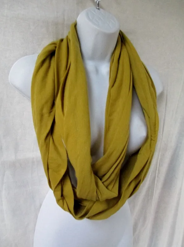 NEW NWT Womens LIMESTONE GREEN Infinity NECK SCARF Vegan YELLOW