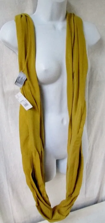 NEW NWT Womens LIMESTONE GREEN Infinity NECK SCARF Vegan YELLOW