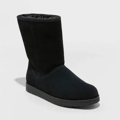 New - Women's Soph Shearling Style Boots - Universal Thread Black 7