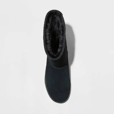 New - Women's Soph Shearling Style Boots - Universal Thread Black 8