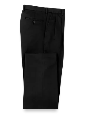 Non Iron Chino Pleated Pants - Black