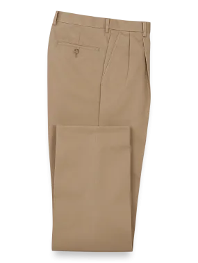 Non Iron Chino Pleated Pants - Dark Khaki