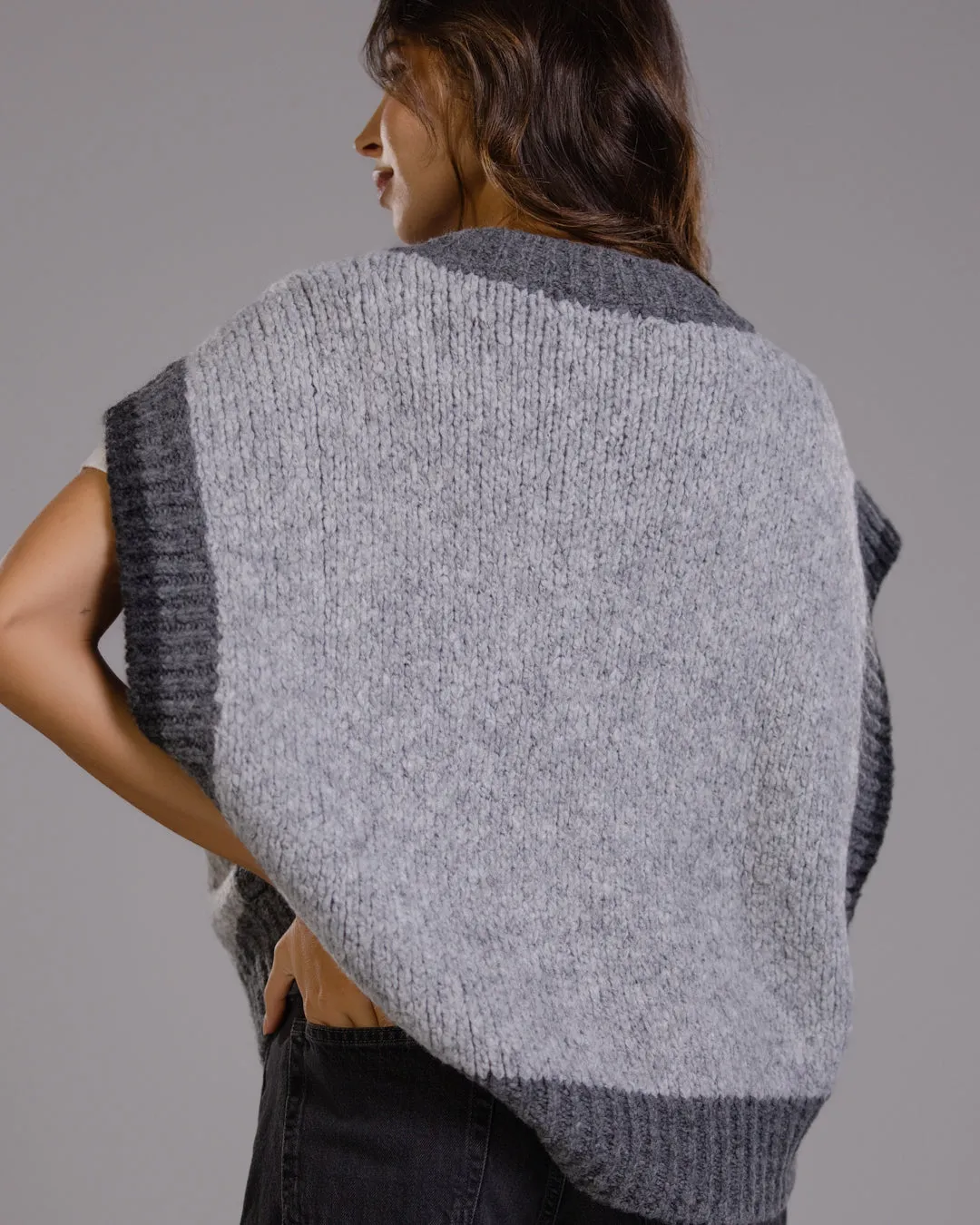 Octavia Open Side Knitted Vest | Grey