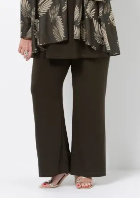 Olive Jersey Palazzo Pant